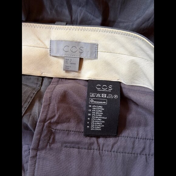 COS Pleated Trousers Women’s 4 Gray High Waisted Cropped Dress Pants - Picture 6 of 6